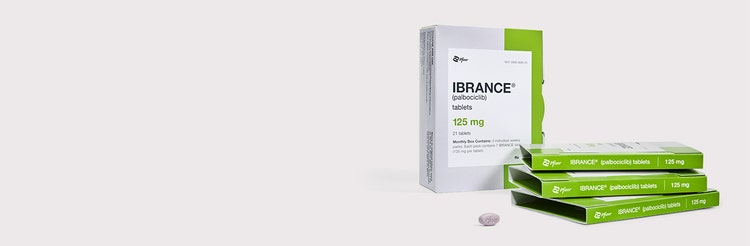 Several packets of Ibrance (palbociclib) tablets