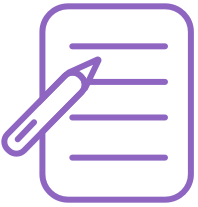 Pen writing on form icon