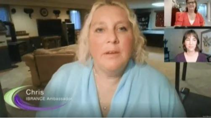 Thumbnail image of a woman, for an Ibrance (palbociclib) Ambassadors video, featuring Chris and Ruth Thumbnail image of a woman, for an IBRANCE (palbociclib) Ambassadors video, featuring Chris and Ruth