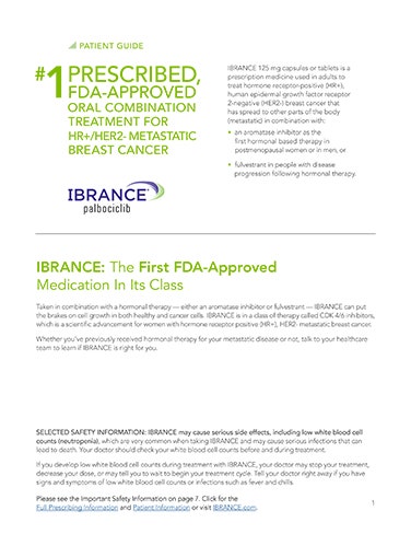 Patient brochure for Ibrance (palbociclib)